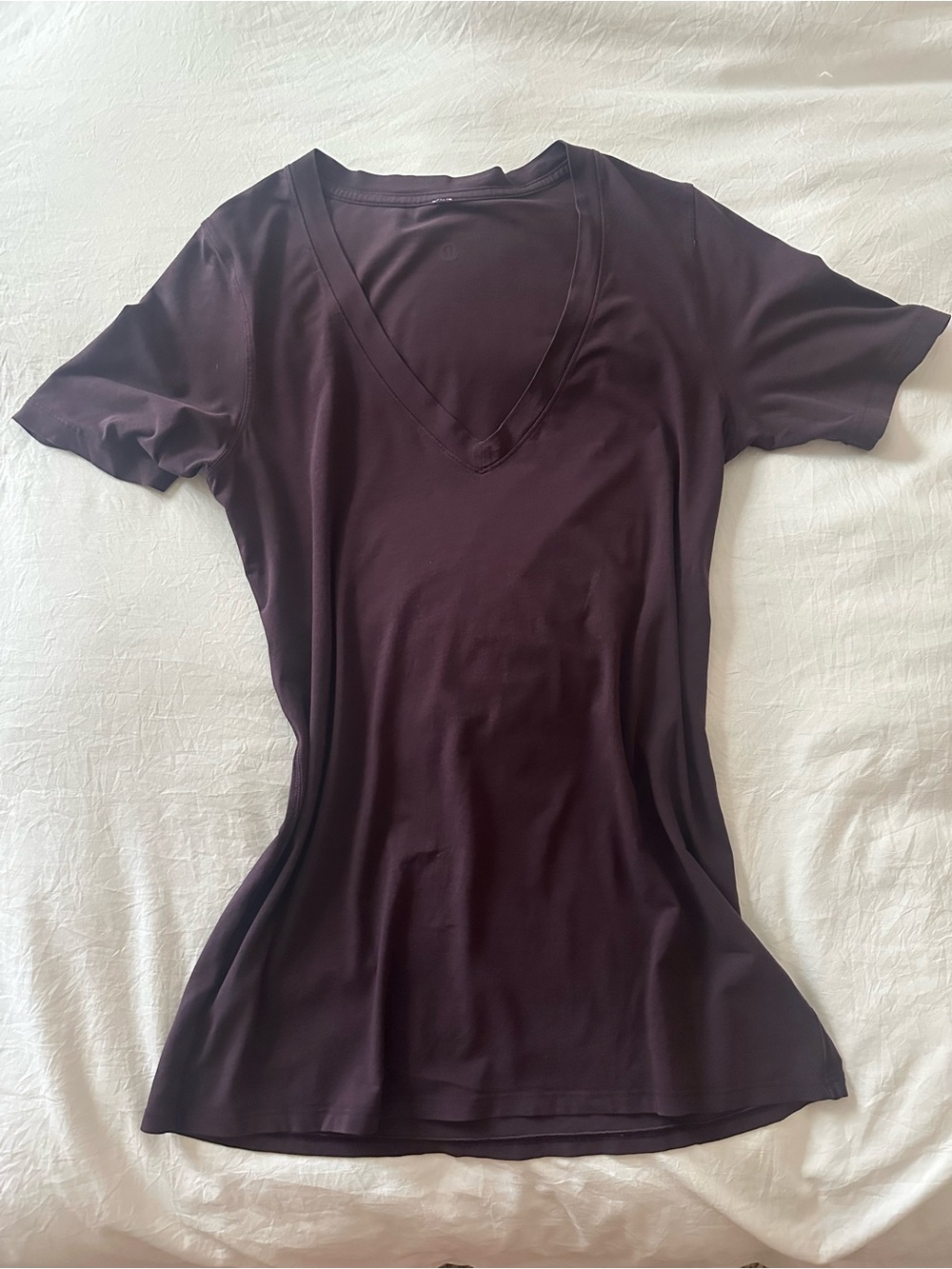 Lululemon Women's V-Neck Short Sleeve Top - Dark Plum